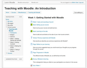 Screenshot of Moodle 2.x version