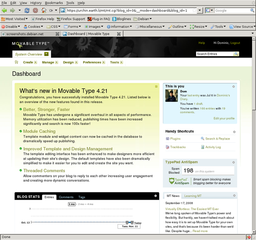 Well-known blogging engine
