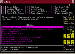 Full-screen console mp3 and Ogg Vorbis player