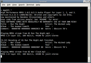 Simple and lightweight command line MP3 player