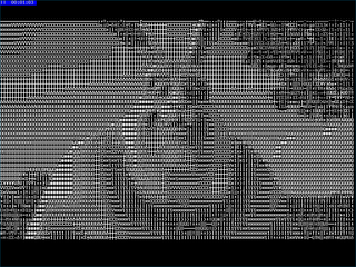 mplayer using video out driver aalib playing Big Buck Bunny (svn r34540 (Debian)