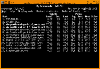 Full screen ncurses traceroute tool