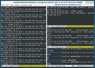 view multiple logfiles windowed on console