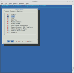 Burn data and create songs with interactive dialog box
