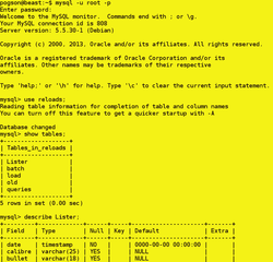 session from login to table operations