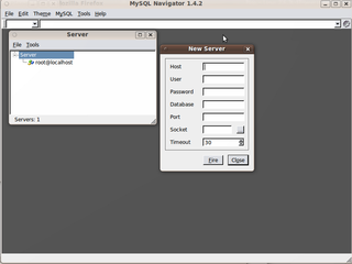 GUI client program for MySQL database server