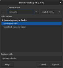 English (USA) Thesaurus for LibreOffice