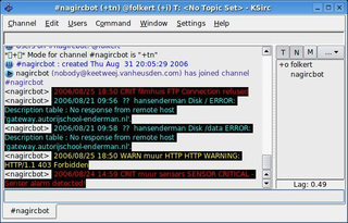 IRC bot that announces Nagios status