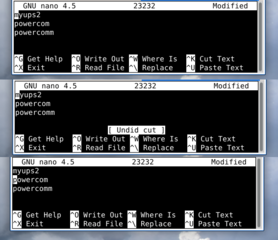 Ctrl+K -cut and M+U-undo
