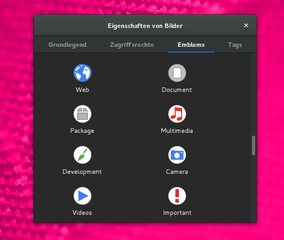 emblems property page for nautilus