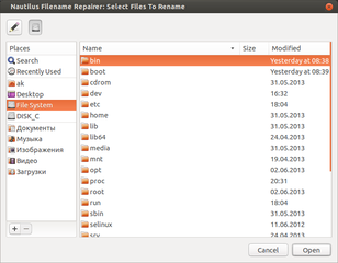 Nautilus extension for filename encoding repair