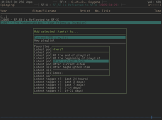 File browser with add songs menu