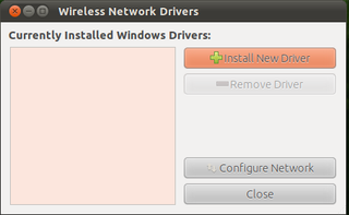 graphical frontend for ndiswrapper (installation of Windows WiFi drivers)