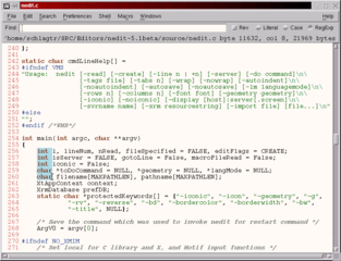 powerful, customizable, Motif based text editor
