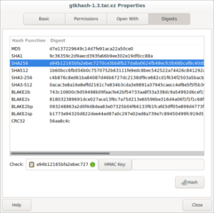 nemo extension for computing checksums and more using gtkhash