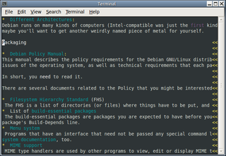 text mode WWW browser with vi like keybindings