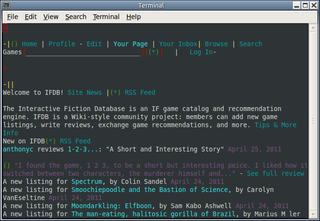 text mode WWW browser with vi like keybindings