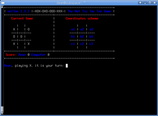 networked version of Tic Tac Toe (3x3 Grid) for the console
