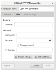network-manager-l2tp main window