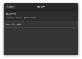 network management framework (OpenVPN plugin GNOME GUI)