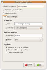 network management framework (strongSwan plugin)
