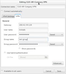 network management framework (VPNC plugin GNOME GUI)