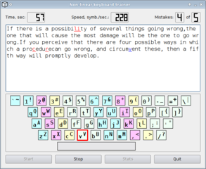 non-linear keyboard trainer