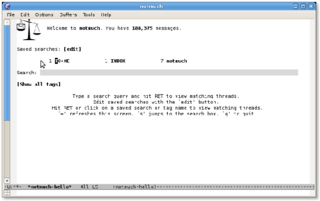 thread-based email index, search and tagging