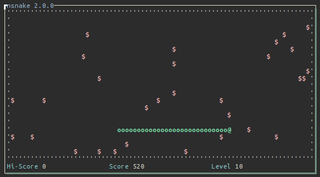 classic snake game on the terminal
