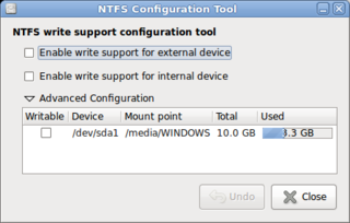 Enable/disable write support for any NTFS devices