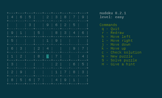 ncurses based sudoku games