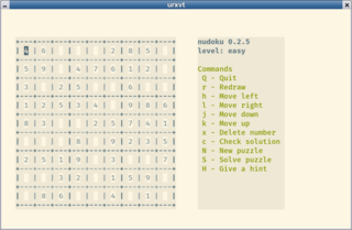 ncurses based sudoku games