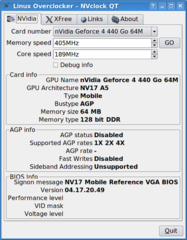 Overclock an NVIDIA card (Qt interface)