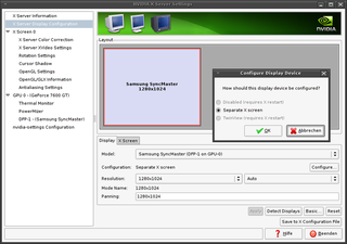 tool for configuring the NVIDIA graphics driver