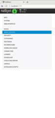 Configuration options in the web interface