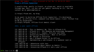 CLI and offline-first smolnet browser for Gemini, Gopher, etc