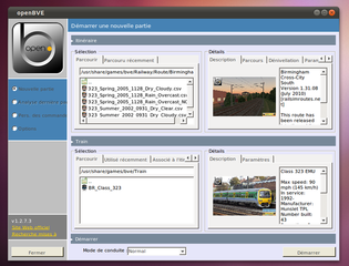 Screenshot of the OpenBVE options