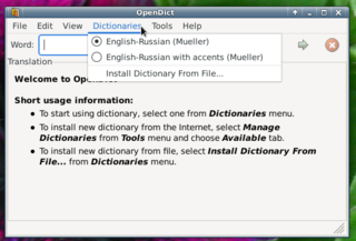 computer dictionary for several dictionary formats