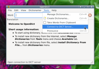Connect to DICT Server