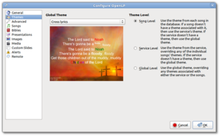 Church lyrics projection application