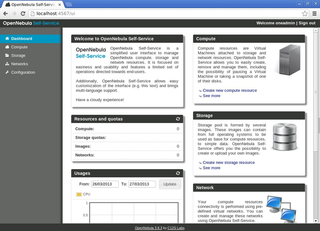 web interface to which executes the OpenNebula cluster services
