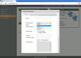 web interface to which executes the OpenNebula cluster services