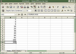 office productivity suite -- spreadsheet