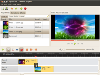Main window of OpenShot 1.3.1