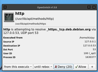 GNU/Linux interactive application firewall