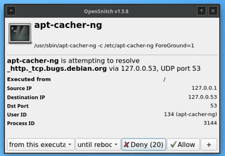 GNU/Linux interactive application firewall