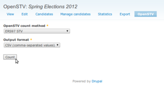 single transferable vote and instant runoff voting software
