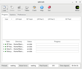 The rainbow tables listed here need to be downloaded manually