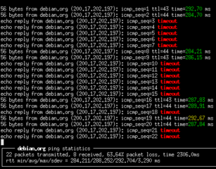 pinging debian with noping (ncurses)