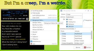 Running OSD Lyrics and playing music with Audacious